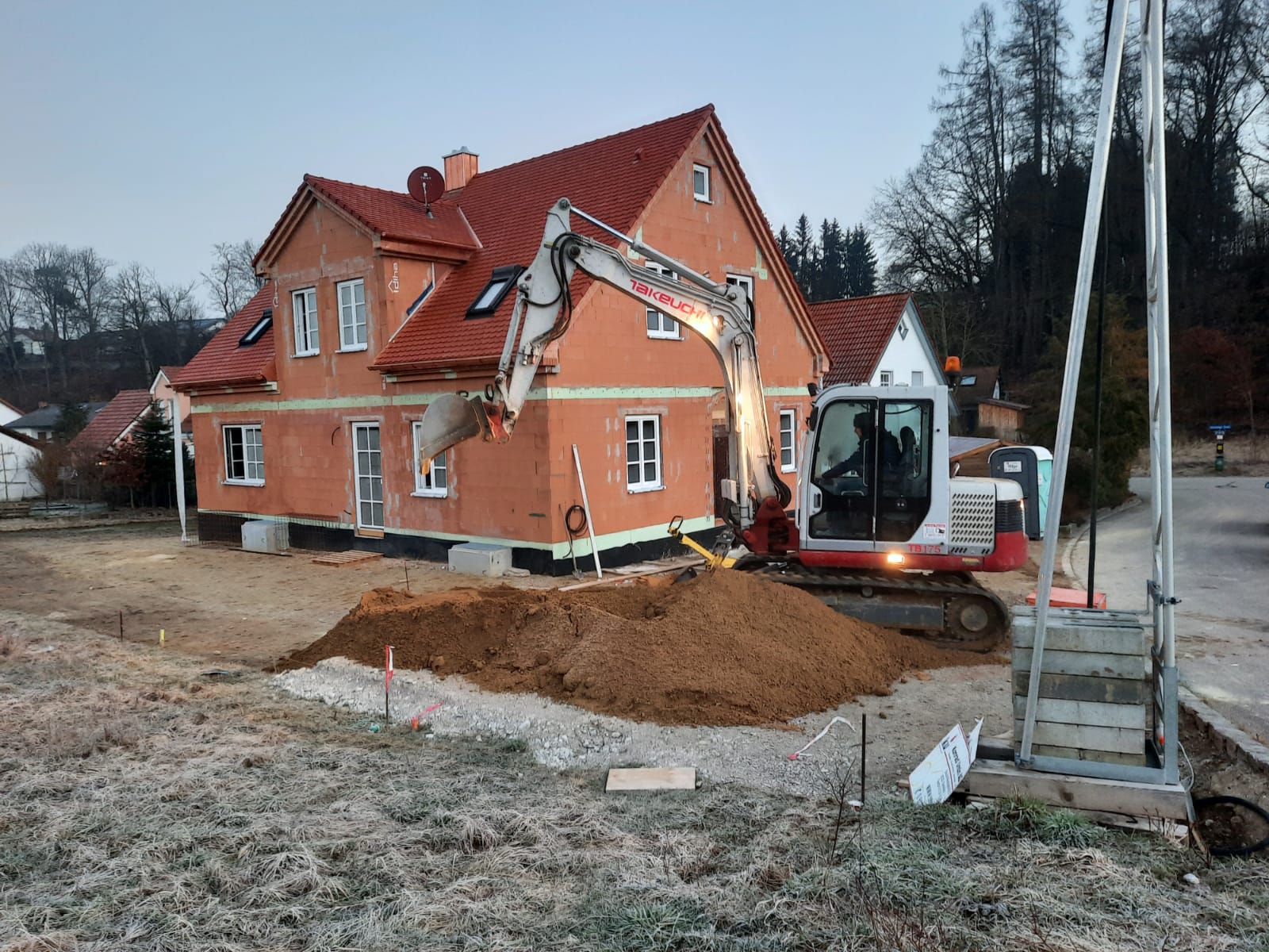 Rohbau des Einfamilienhauses